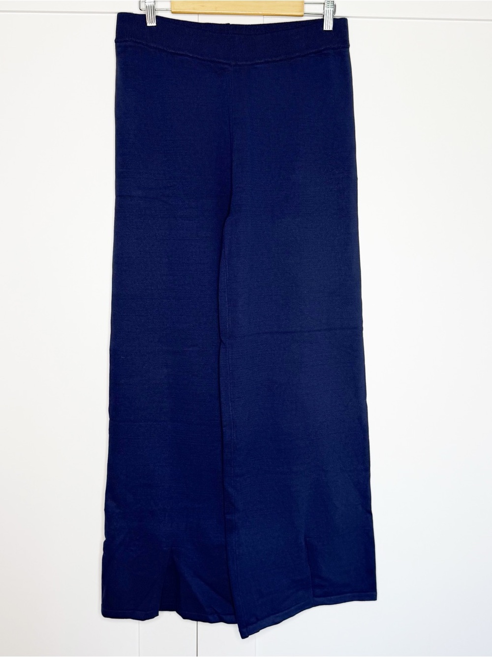 COMMENSE Golden Button Knit Vest Pants Set XL navy wide leg sleeveless high rise - Picture 6 of 16